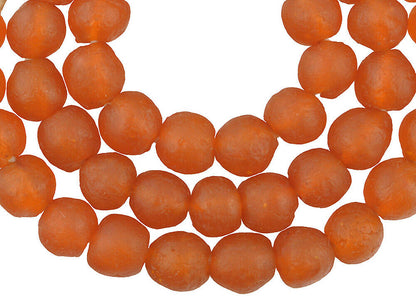 Handgefertigte 11–12 mm Krobo-Glasperlen – durchscheinende afrikanische Handelsperlen – alternative Ansicht