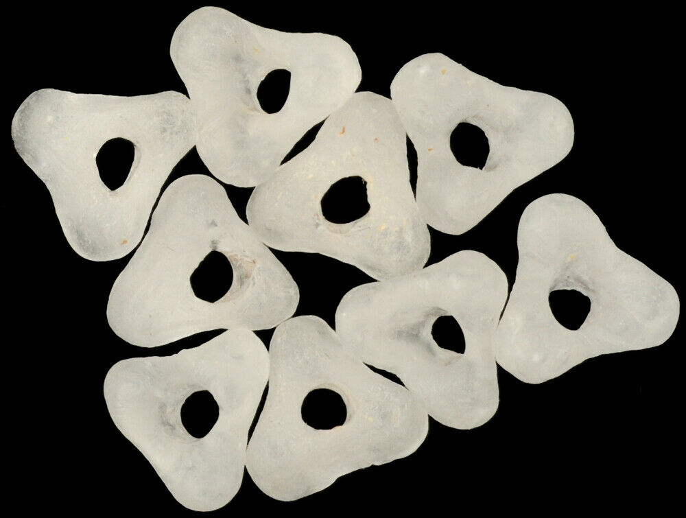 New Krobo Powderglass Beads Flower Recycled Glass Beads African Trade Ghana Dipo - close-up
