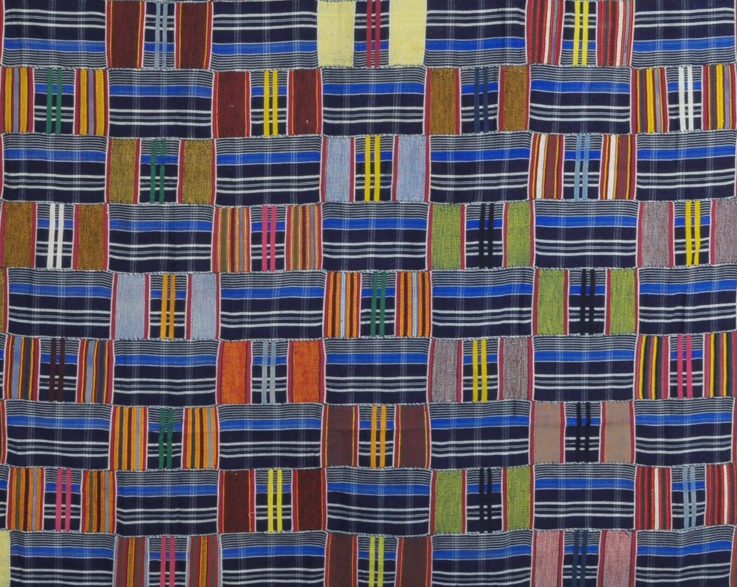 Nice old rare African kente Ewe Ghana hand woven cloth textile home decoration - Tribalgh