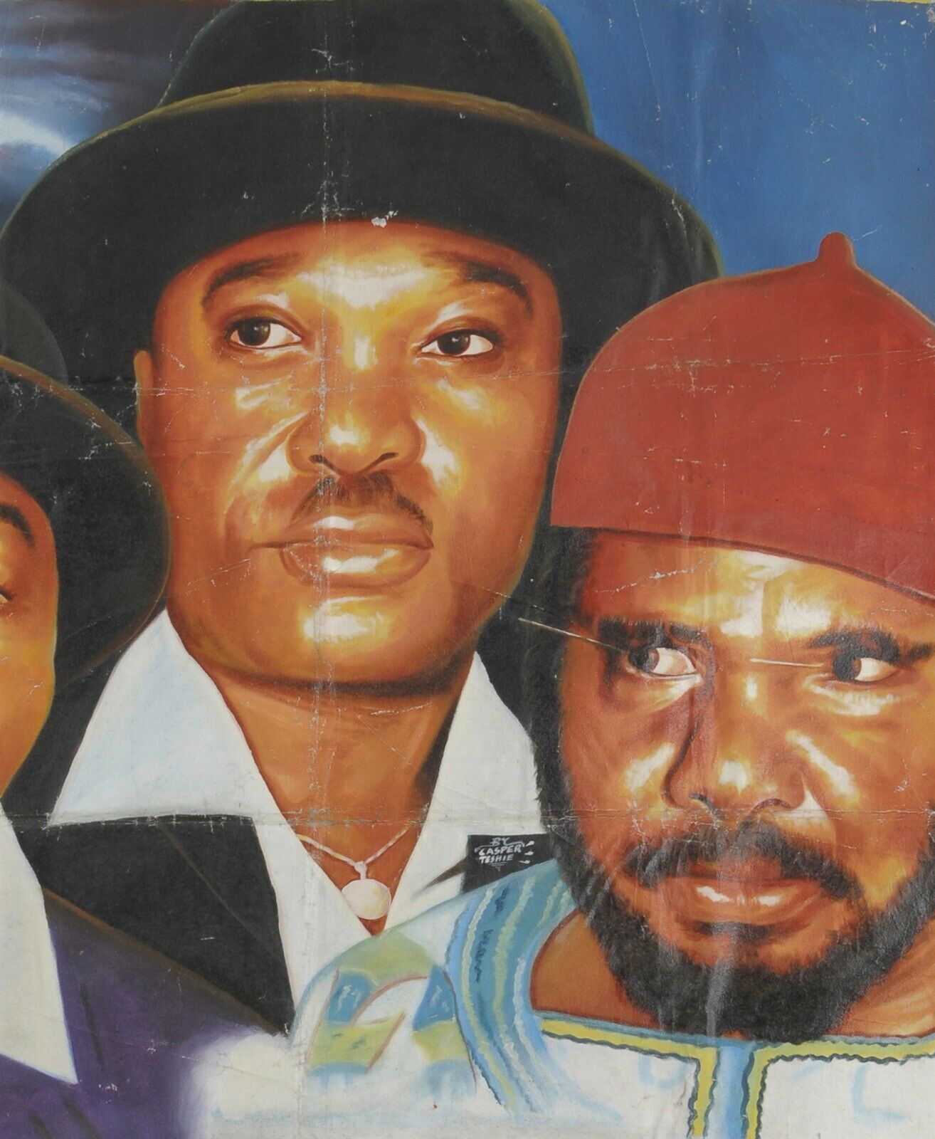 Cinema Movie poster Ghana African hand paint sack canvas Art BILLIONAIRES CLUB 3 - Tribalgh