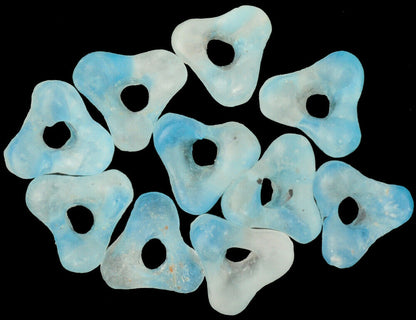 Comercio africano cuentas hechas a mano recicladas Krobo polvo cristal flor joyería étnica - Tribalgh