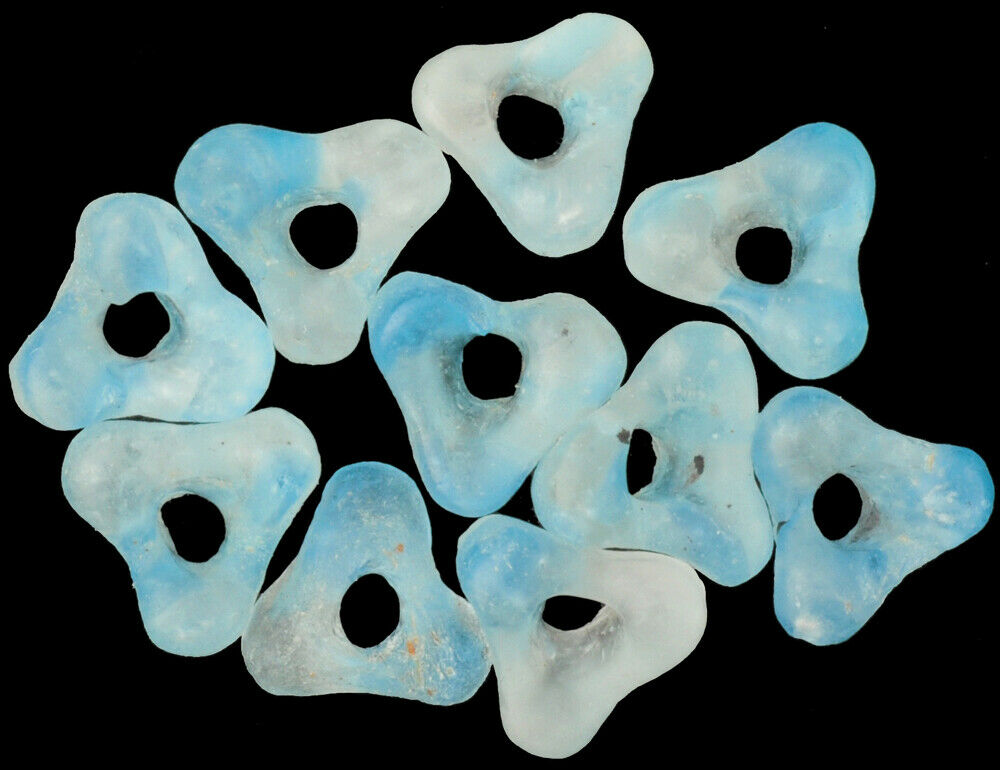 Afrikanische handgemachte Perlen aus recyceltem Krobo-Pulverglas Blume ethnischer Schmuck - Tribalgh