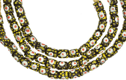 Handgemachte Perlen aus recyceltem Glaspulver Krobo Afrikanischer Handel Stammes-Schmuckhalskette - Tribalgh