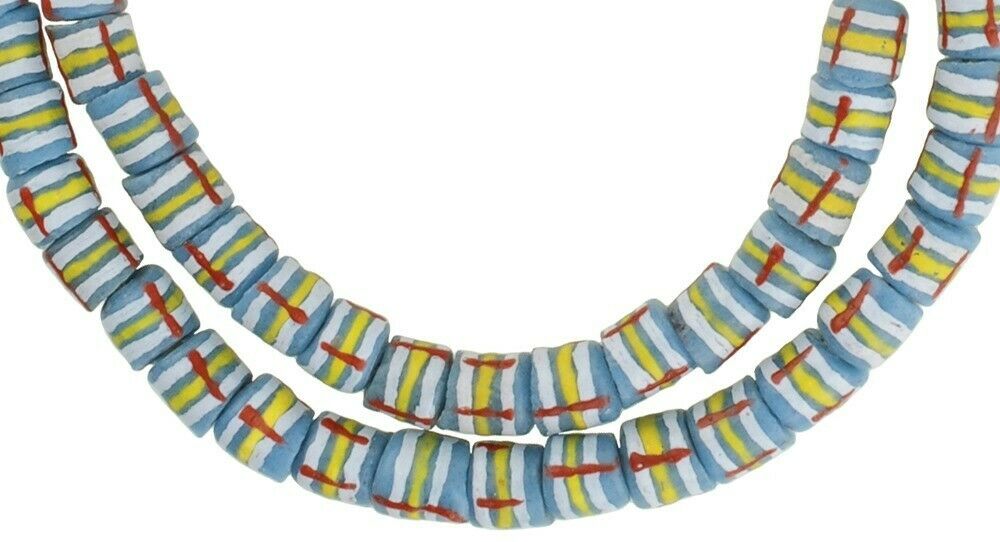 Handmade beads recycled powder glass Krobo Fancy ethnic tribal jewelry necklace - Tribalgh
