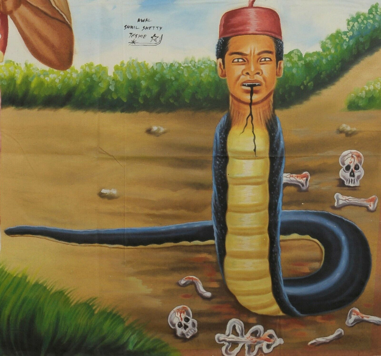 Cartel de la película lienzo africano pintado a mano Ghana Norte y Sur - Tribalgh