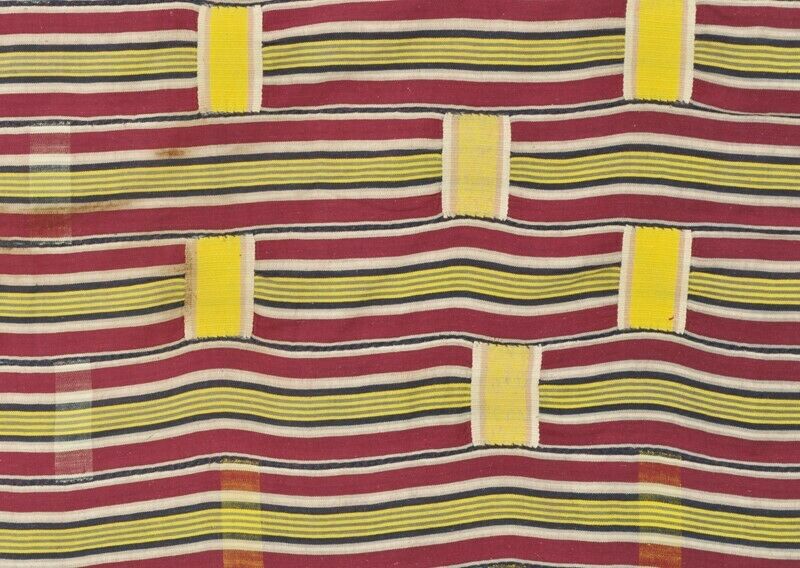 Old African Art Ewe kente Ghana hand woven textile Ceremonial Cloth - Tribalgh