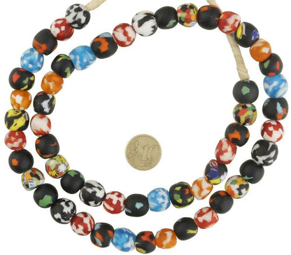 Krobo recycled tiny seed beads handmade African trade Ghana Dipo ethnic necklace - Tribalgh