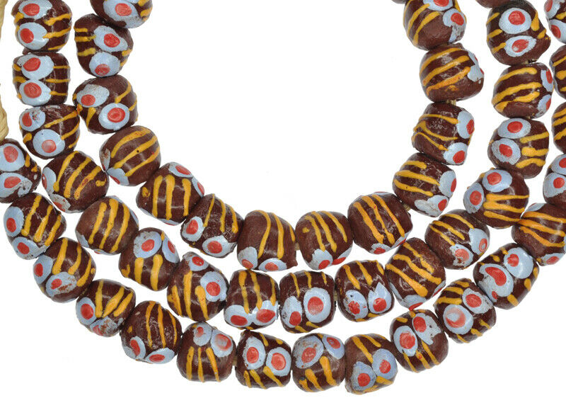 African beads recycled glass powder Krobo handmade tribal jewelry Dipo necklace - Tribalgh