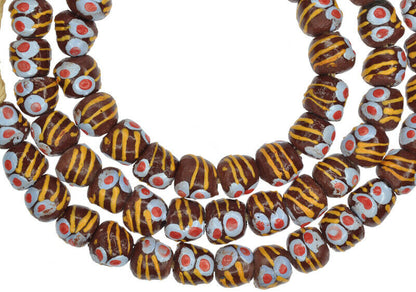 Afrikanische Perlen recyceltes Glaspulver Krobo handgefertigter Stammesschmuck Dipo Halskette - Tribalgh