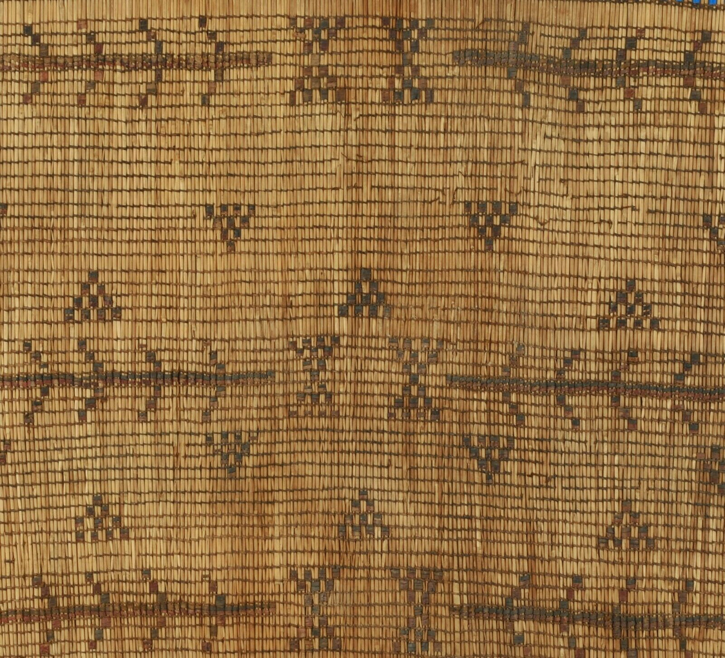 Old African Tuareg Art woven straw leather carpet mat Niger Mali Sahara desert - Tribalgh
