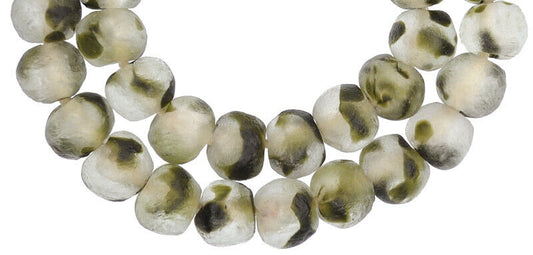 X-Large Multicolored Krobo Glass Beads - Ghana Trade Beads - alternate view