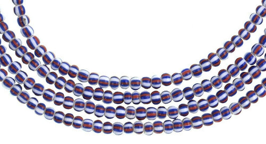 Antique Tiny 2 mm Venetian Striped Seed Bead Strand – Trade Beads