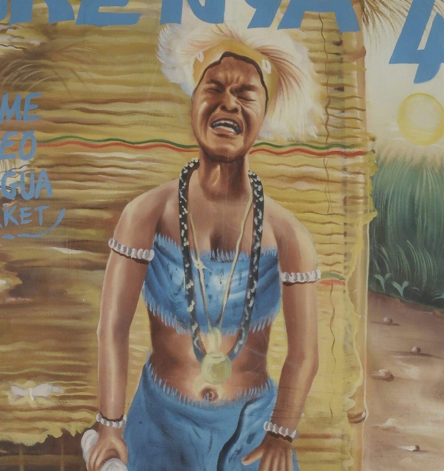 Movie Cinema poster Ghana Arte popolare africana Sacco di farina dipinto a mano a olio BRENYA 4 - Tribalgh