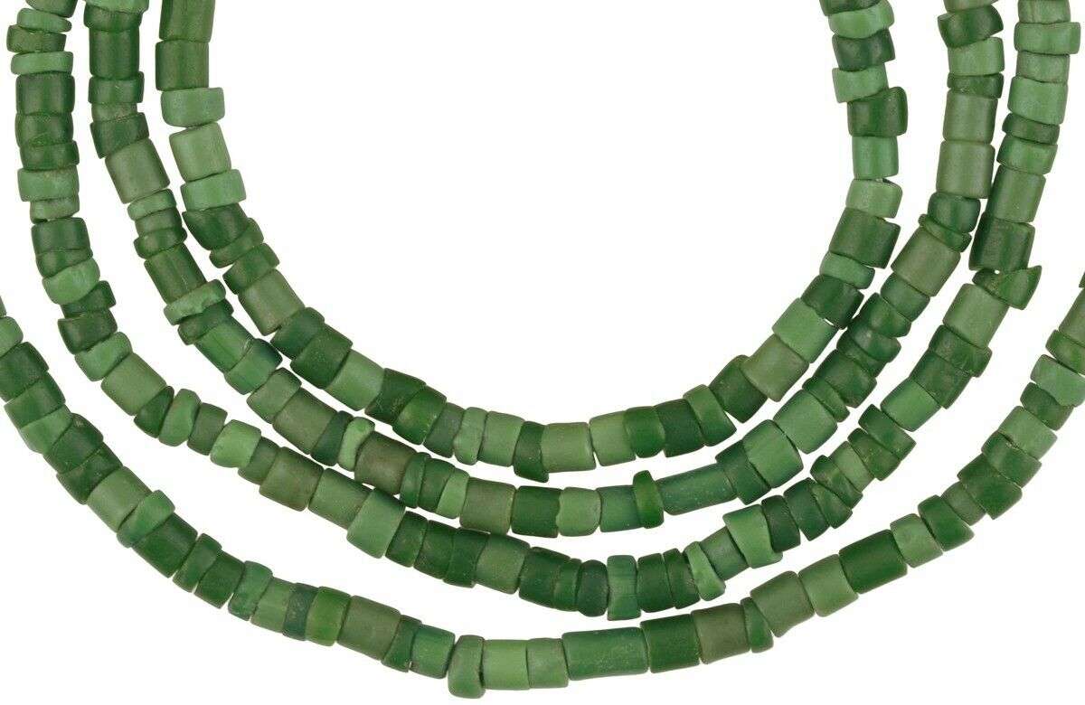 African trade beads old Venetian glass seed green tiny Ghana Dipo tribal jewelry - Tribalgh