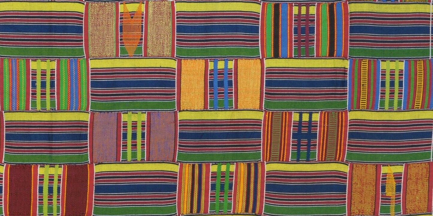 Old rare African kente Ewe Ghana hand woven cloth textile interior design Art - Tribalgh