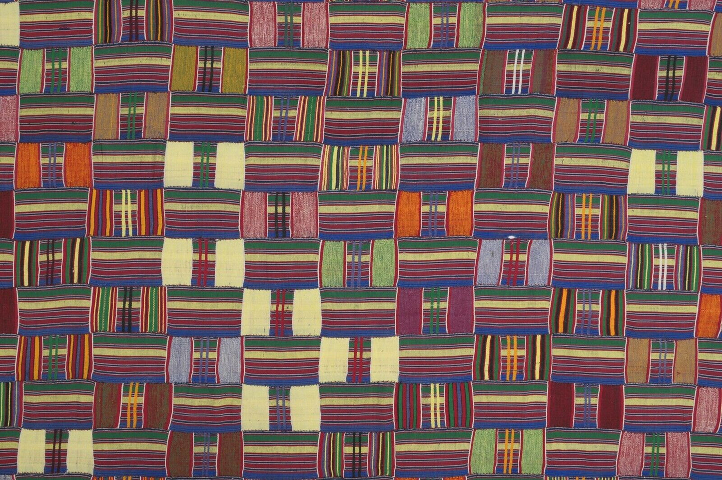 Nice old rare African kente Ewe Ghana hand woven cloth textile home decoration - Tribalgh