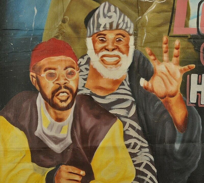 Αφίσα αφρικανικού κινηματογράφου της Γκάνας ζωγραφισμένη στο χέρι από καμβά αλευρόσακος LORD OF HOST - Tribalgh