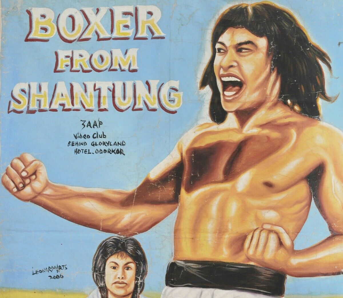 Cartel de la película africana de Ghana cine pintado a mano Boxer de Shantung - Tribalgh