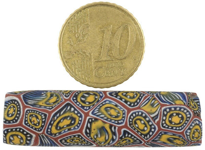 African Trade Bead Antique Millefiori Venetian Glass Old Large Murano Mosaic - cropped detail