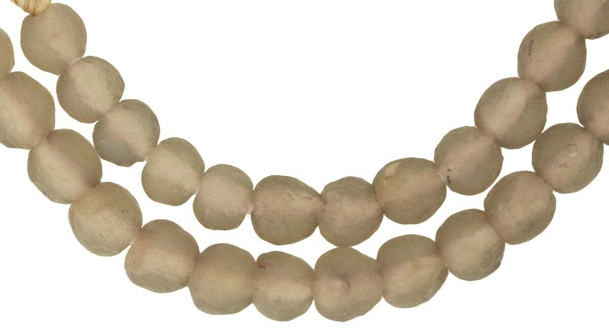 Recycled powder glass beads handmade Krobo African trade translucent authentic - Tribalgh