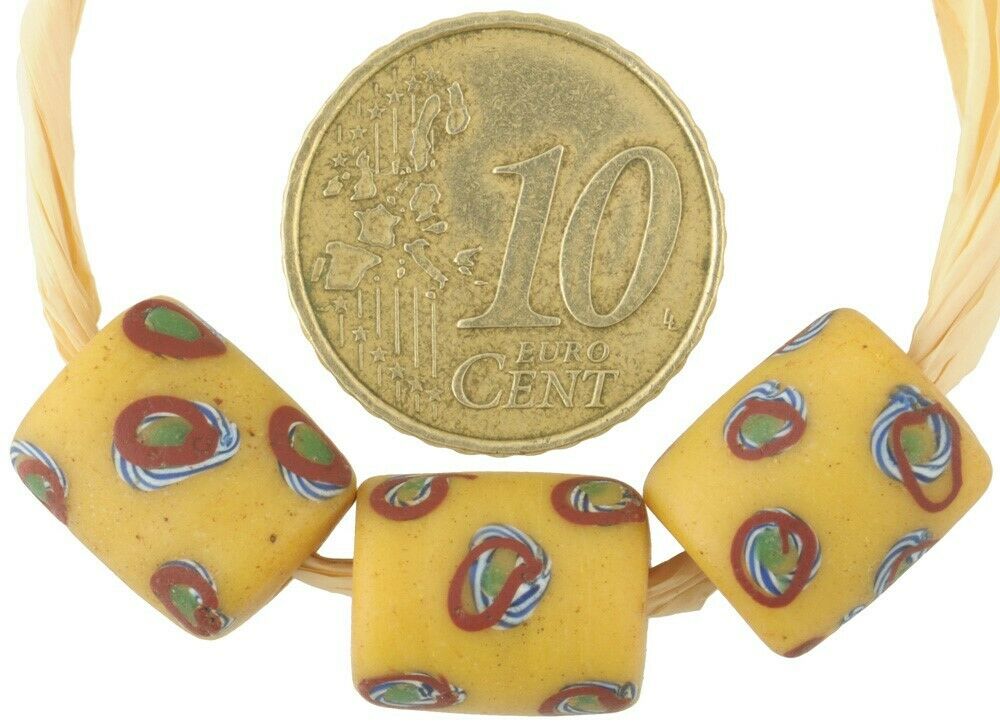 Old African trade beads Eye Venetian glass beads Fancy lampwork Ghana trade - Tribalgh
