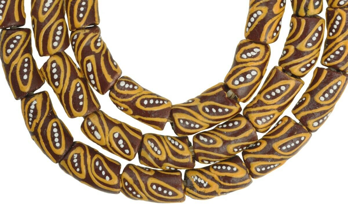 Afrikanische Glashandelsperlen Krobo Pulverglas handgemacht Fancy Ghana ethnische Kunst Boho - Tribalgh