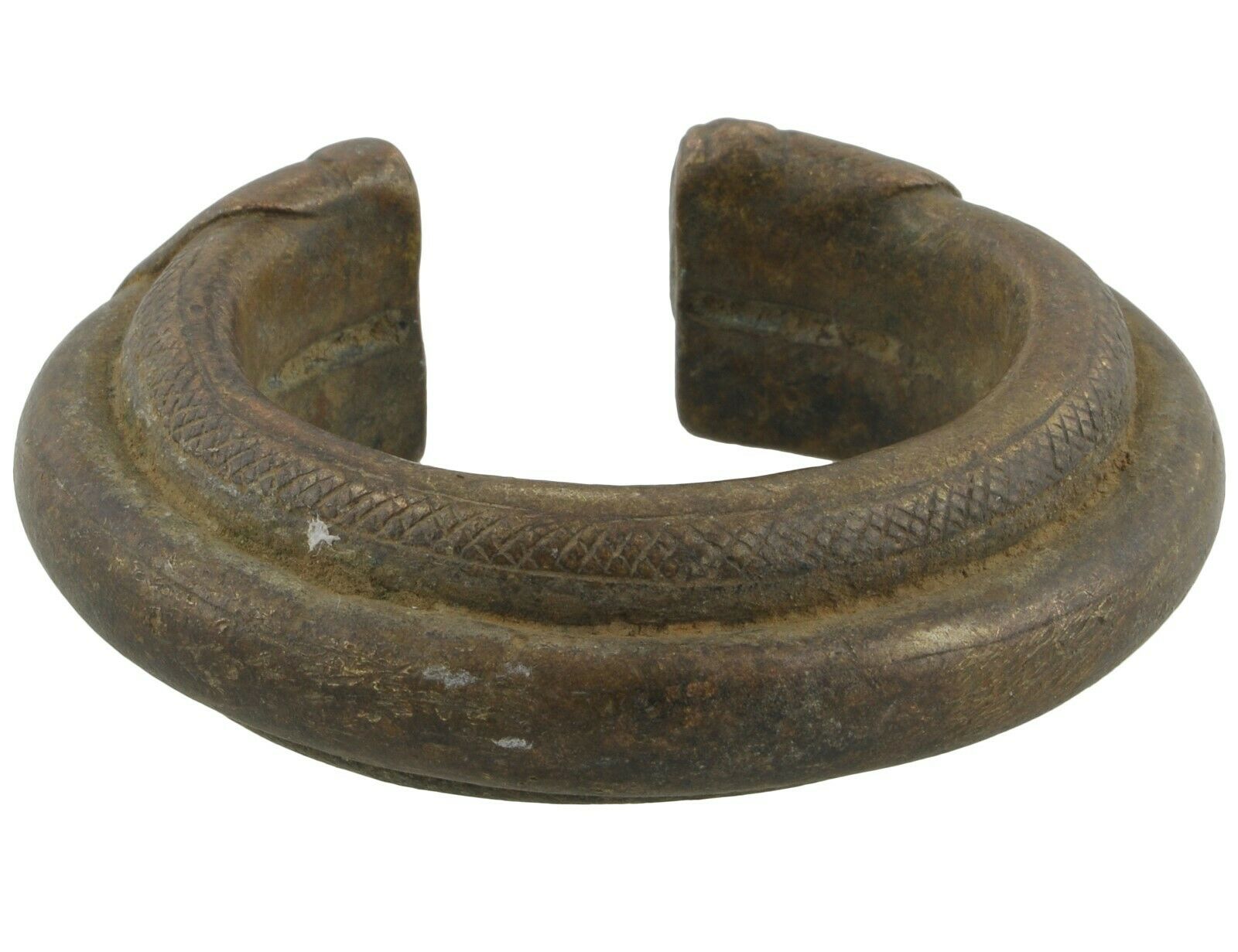 Antikes Messingarmband Afrikanische Währung Fulani Ghana Burkina Faso - alternative Ansicht