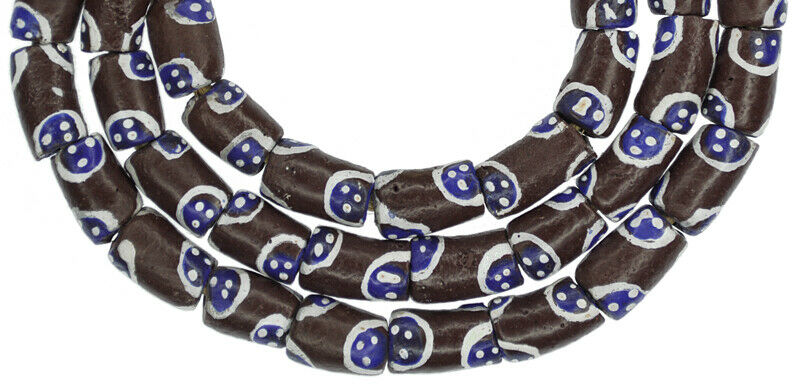 Recycled beads glass powder Krobo African trade handmade tribal jewelry necklace - Tribalgh