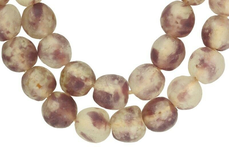 Trade beads recycled powder glass Krobo handmade African translucent necklace - Tribalgh
