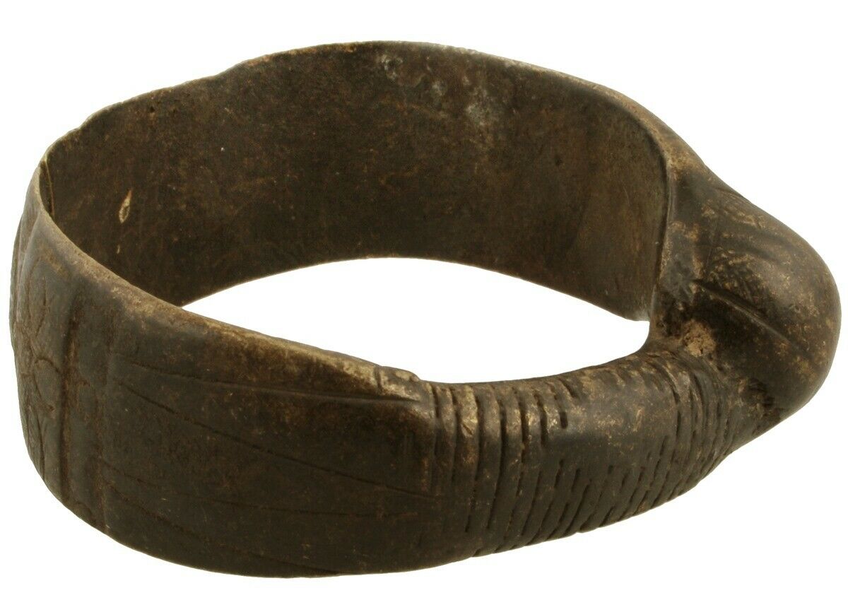Antique brass bracelet African currency Child size Fulani Ghana Burkina Faso - Tribalgh