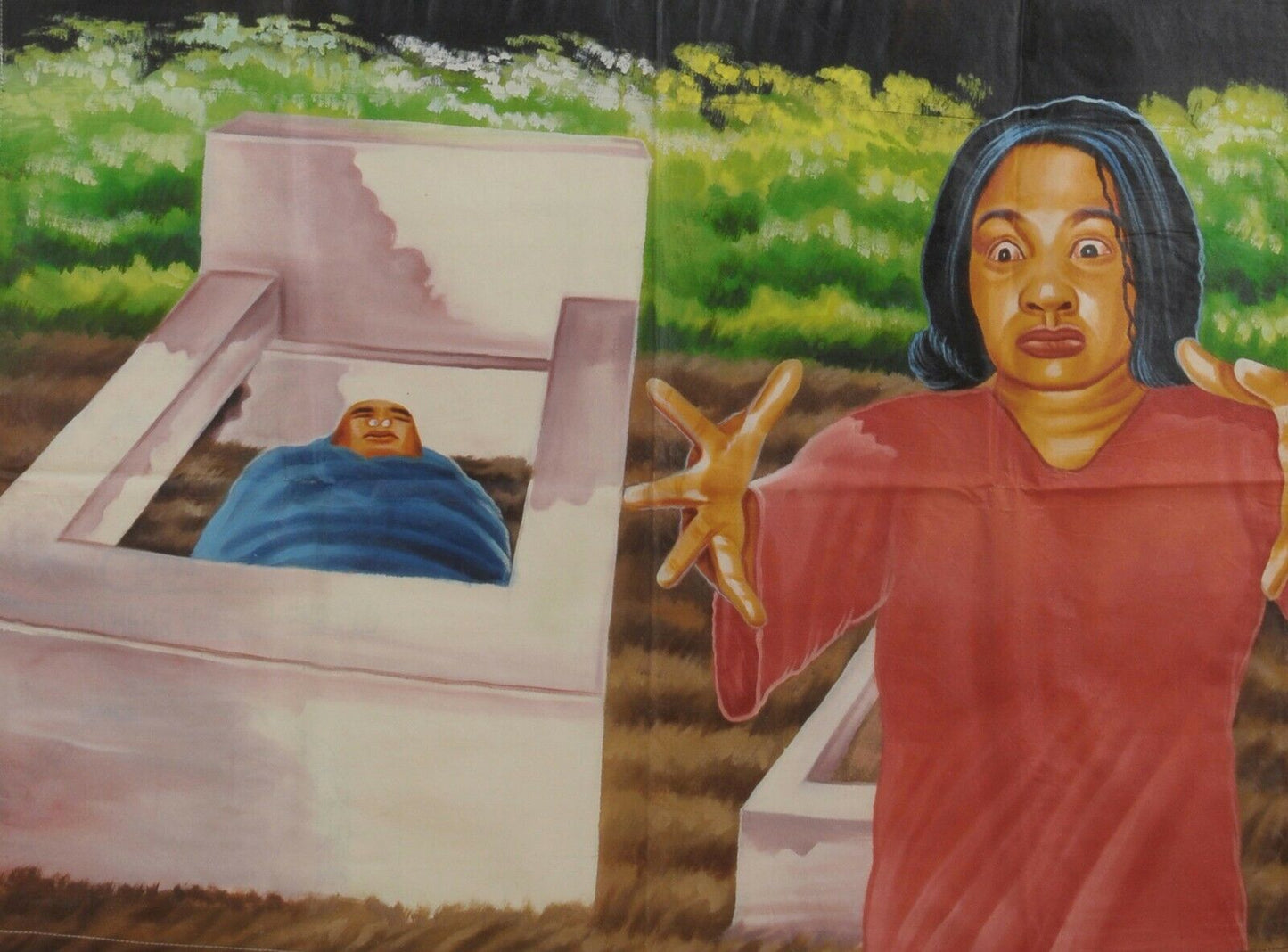 Αφίσα ταινίας Κινηματογράφου Γκάνα Αφρικανική λαδομπογιά Ζωγραφική στο χέρι Juju SIGNS OF END TIME - Tribalgh