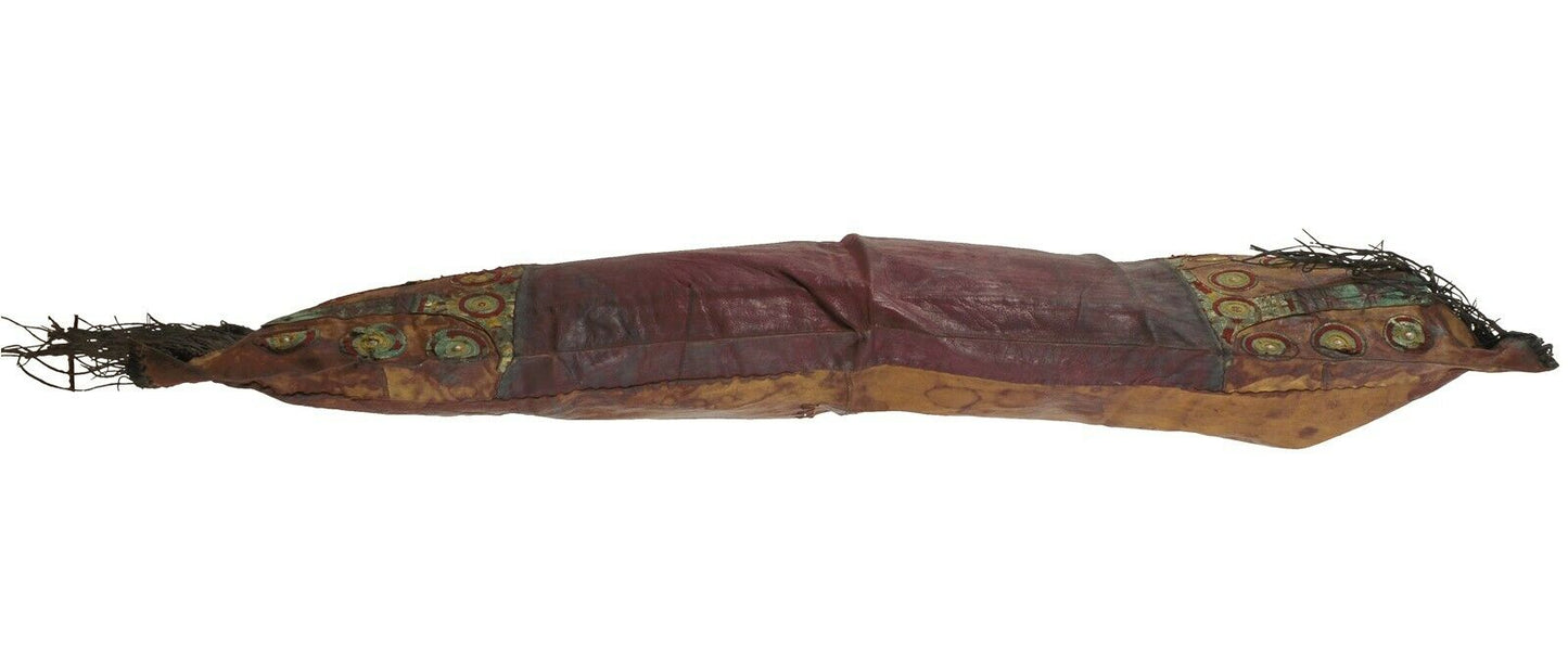 Funda de almohada de cuero Tuareg africano antiguo Mali Níger Desierto del Sahara Beduino étnico - Tribalgh