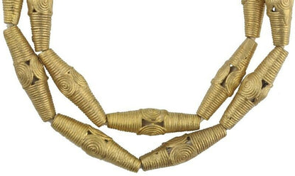 Perline africane ottone fusione in bronzo cera persa fatta a mano Ghana Ashanti peso oro - Tribalgh