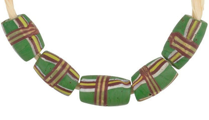 Afrikanische Handelsperlen Altes grünes französisches Kreuz Venezianische Glasperlen Ausgefallene Lampwork