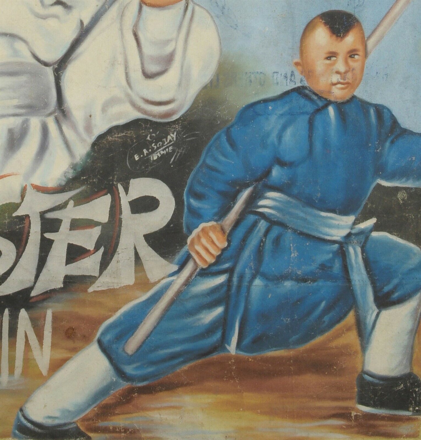 Ghana Hand painted Movie poster African cinema Wall Art MASTER OF SHAOLIN - Tribalgh