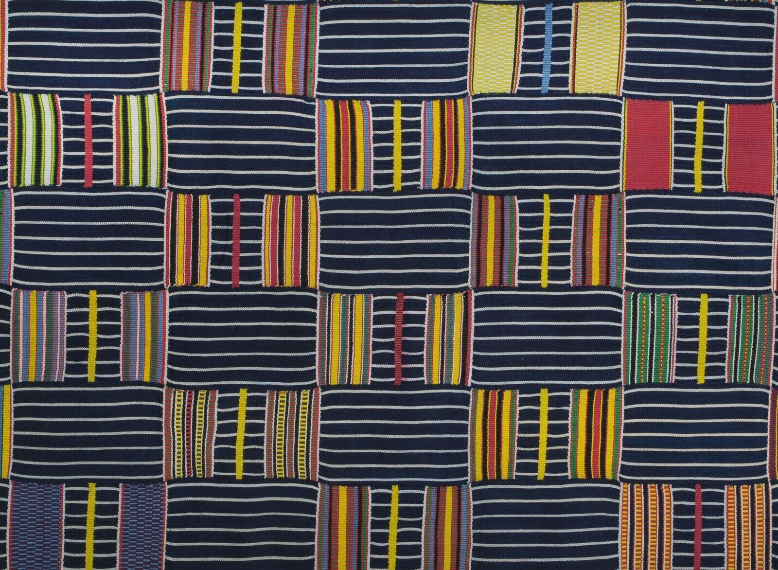 Nice old rare African kente Ewe Ghana hand woven cloth textile home decoration - Tribalgh