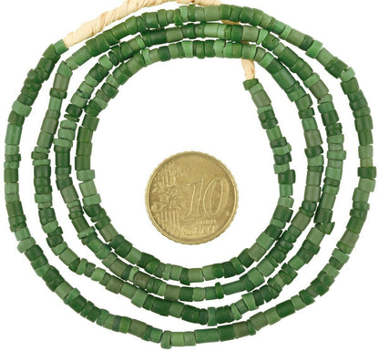 African trade beads old Venetian glass seed green tiny Ghana Dipo tribal jewelry - Tribalgh