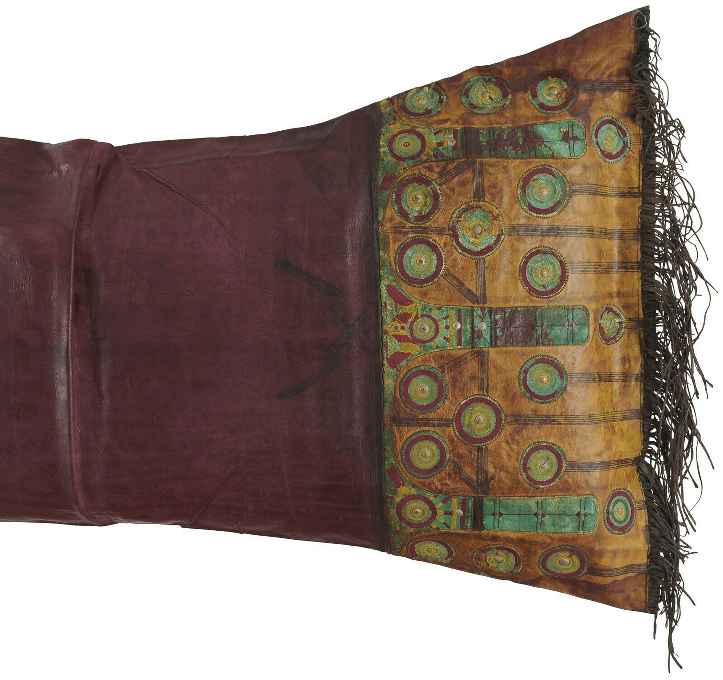 Funda de almohada de cuero Tuareg africano antiguo Mali Níger Desierto del Sahara Beduino étnico - Tribalgh