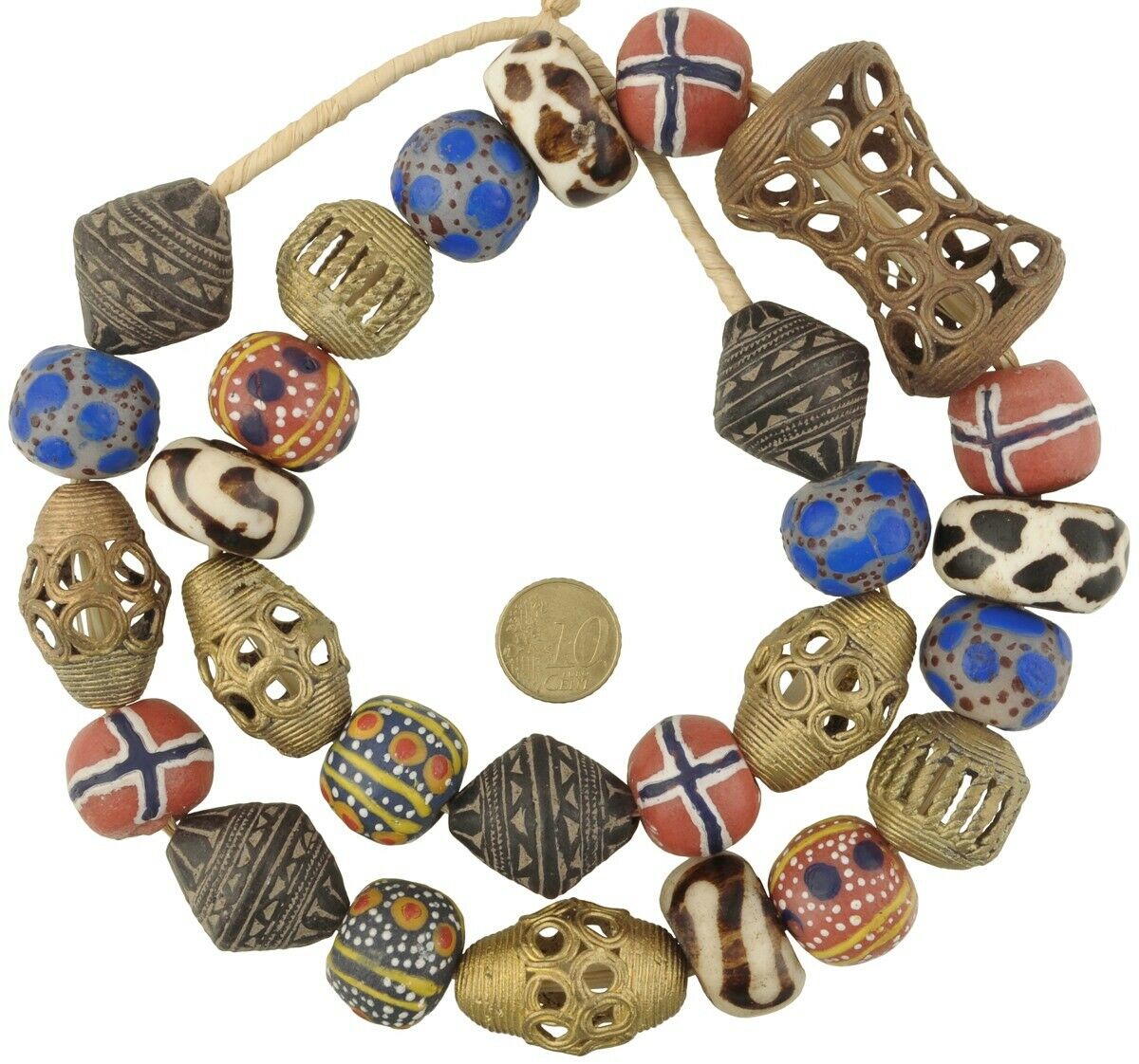 African trade beads Krobo powder glass Ashanti brass Spindle whorls Batik bone - Tribalgh