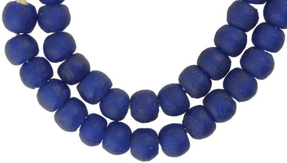 Durchscheinende recycelte Krobo-Glasperlen – 13–14 mm, 21.5 Zoll Strang – alternative Ansicht