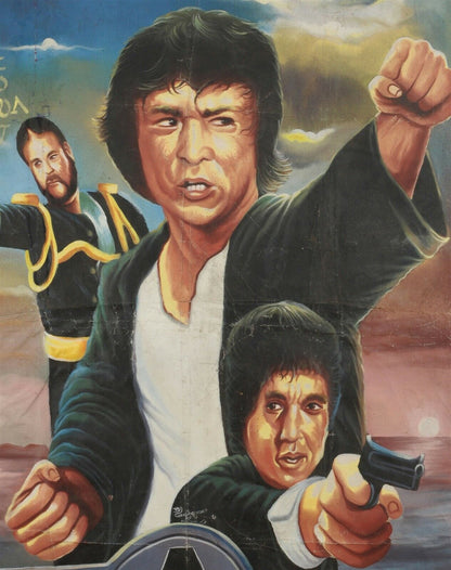 Hand Painted Art Movie poster African cinema Ghana Project A 2 Crane Jackie Chan - Tribalgh