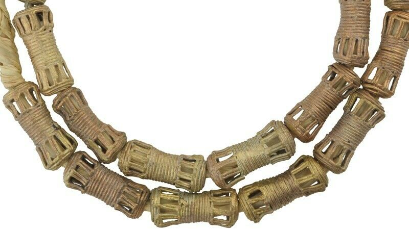 African brass beads bronze casting Ashanti Akan metal lost wax ethnic necklace - Tribalgh