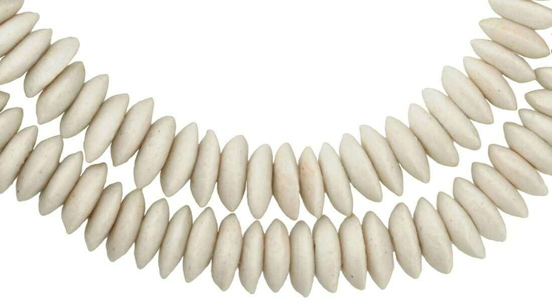 Krobo beads recycled powder glass handmade disks African trade ethnic art - Tribalgh