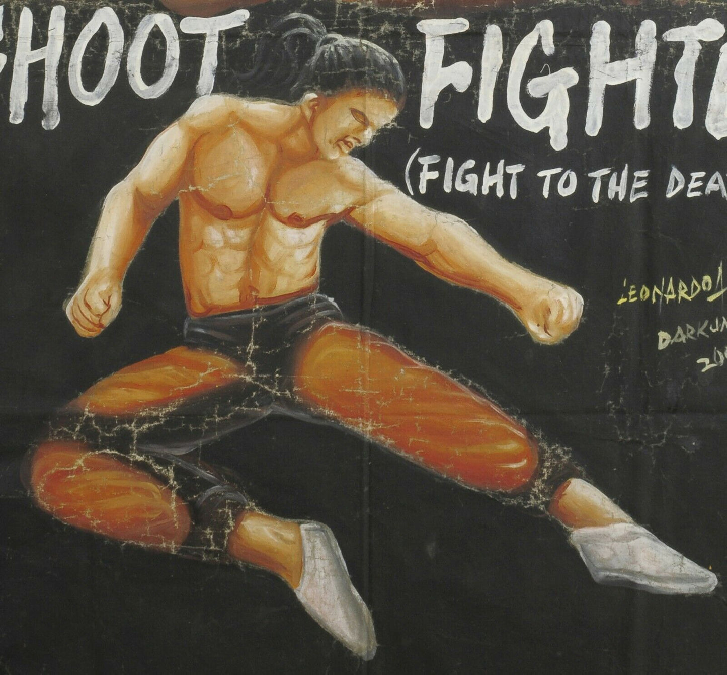 Αφίσα κινηματογραφικής ταινίας Αφρικανικός κινηματογράφος της Γκάνας ζωγραφισμένος στο χέρι SHOOT FIGHTER - Tribalgh