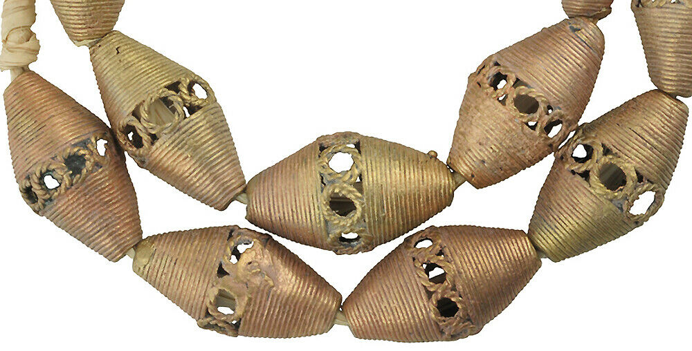 Handmade brass beads African bronze casting Ashanti Akan lost wax Ghana large - Tribalgh