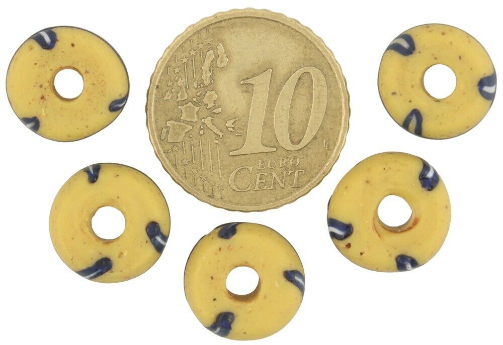 Venetian glass trade beads old Fancy African trade beads disks spacers lampwork - Tribalgh
