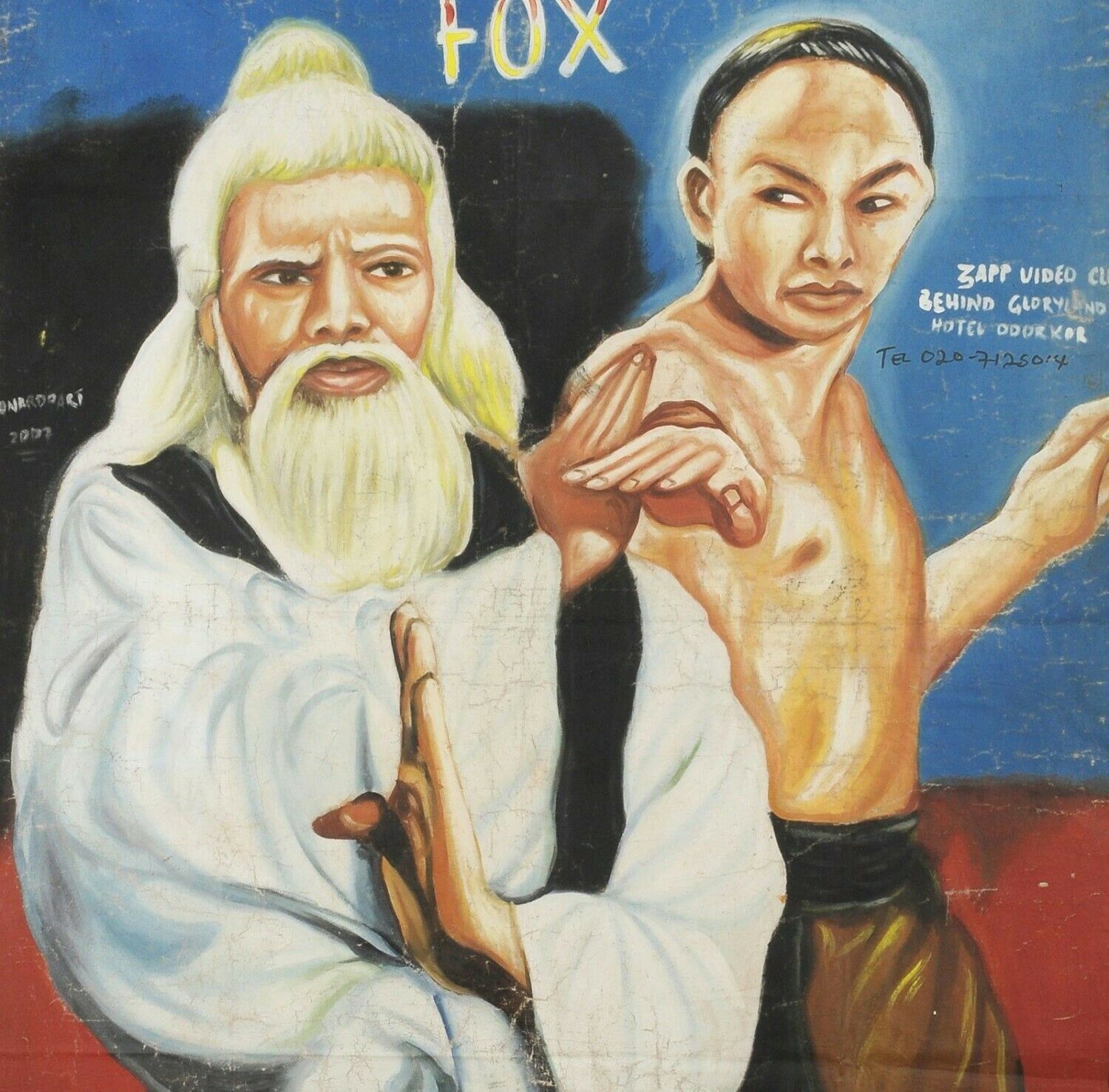 Movie Cinema poster Ghana African oil hand painting RIVALS THE SILVER FOX - Tribalgh