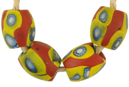Old African Trade Beads Oval Antique Millefiori Venetian Mosaic Glass