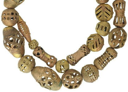 African Handmade Brass Beads Lost Wax Bronze Casting Ashanti Asante Ghana Trade - alternate view