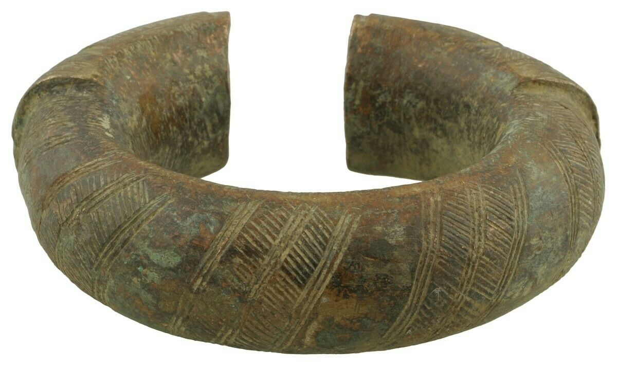 African Art old brass bracelet currency Ghana / Fulani West Africa - Tribalgh